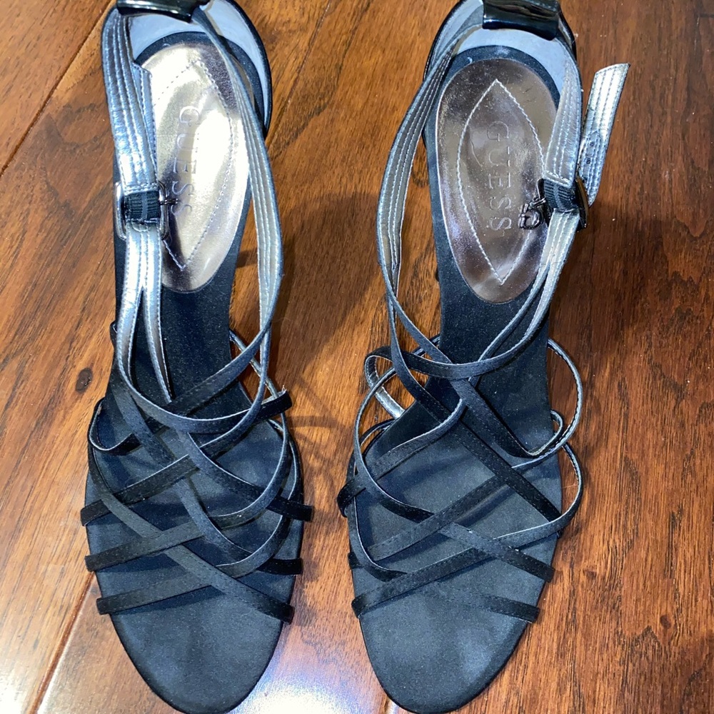 Guess Black Strappy Stiletto Heels